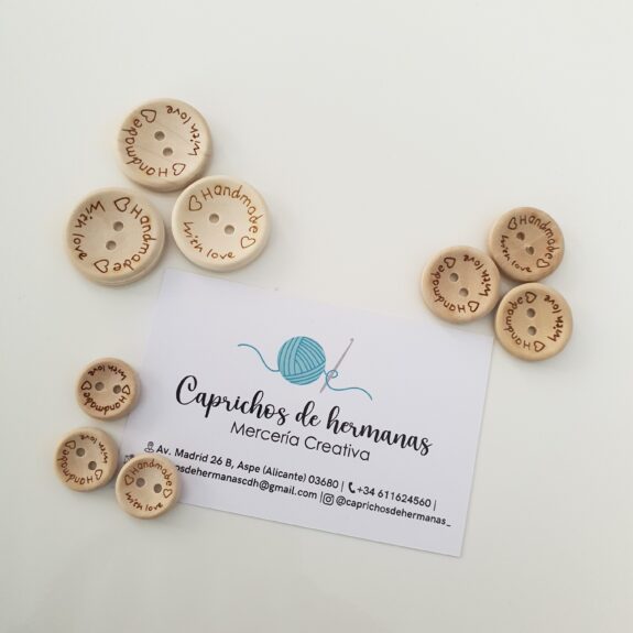 Botones madera de Coco - Caprichos de hermanas