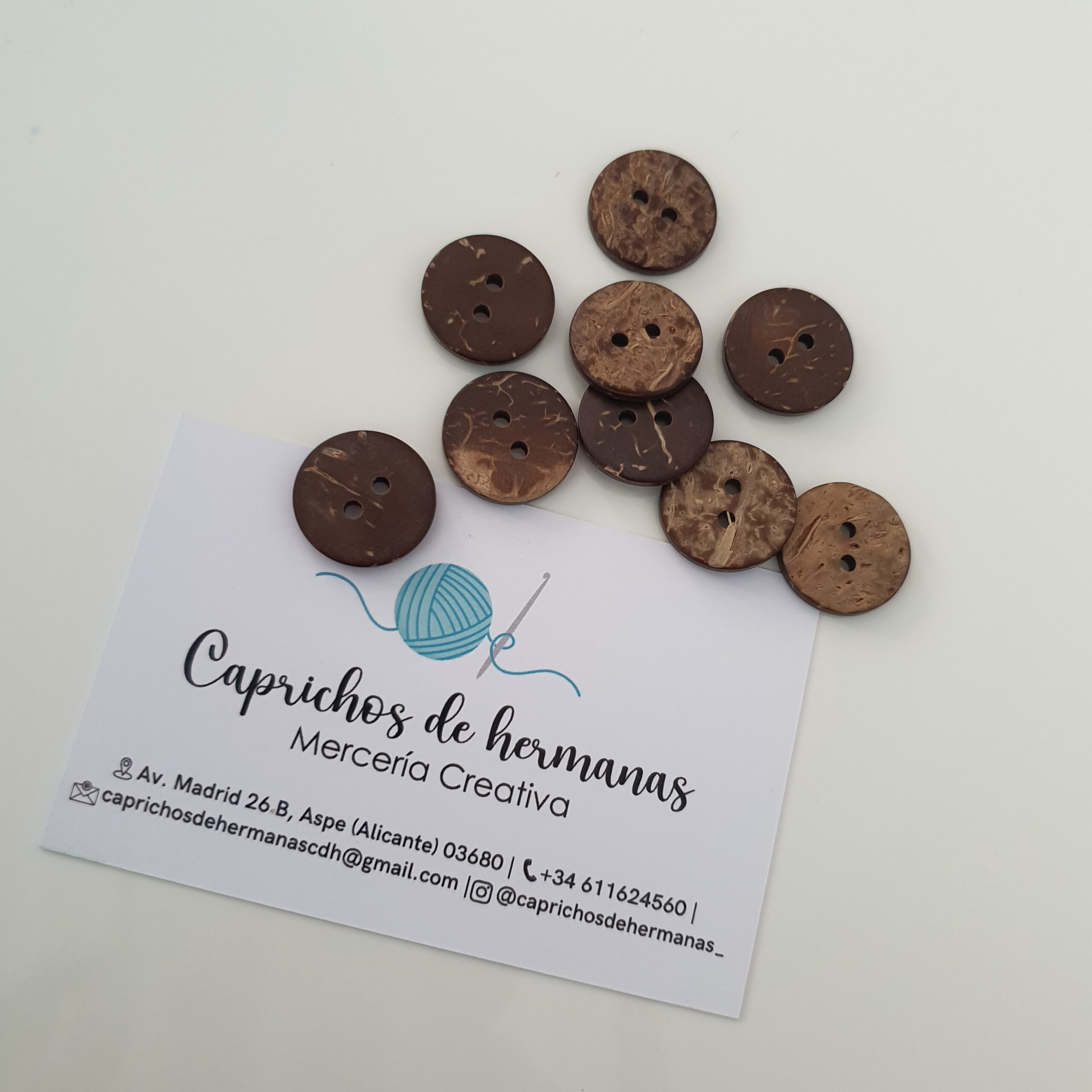Botones madera de Coco - Caprichos de hermanas